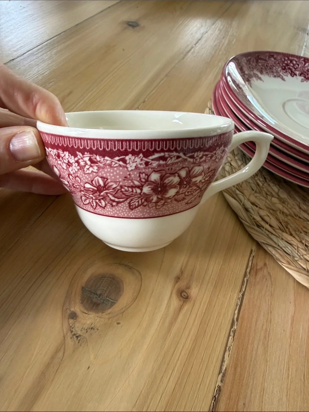 Mayfair 5 Cups and Saucers by Williams Sonoma